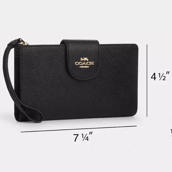 COACH - NEW Leather Wallet - Brown Black Gold - Picture 3 of 4